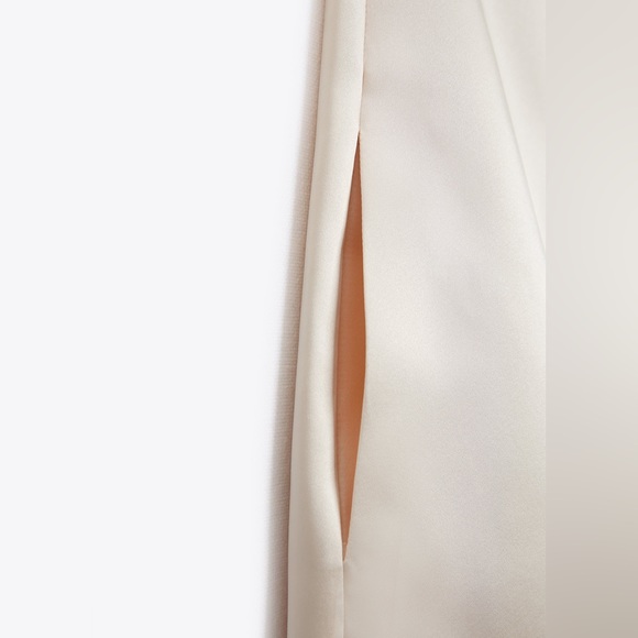 Zara Satin Effect Dress, S, Vanilla - Picture 8 of 8